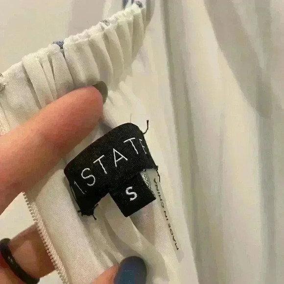 1.State Maxi Dress Blue White Stripes Halter top Sz S - worn once to an event - Picture 3 of 5